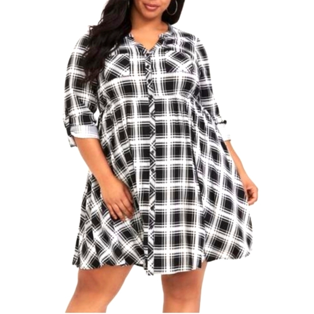 NEW TORRID PLAID MINNI SHIRT DRESS..SIZE:0